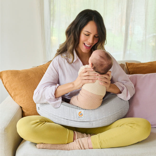 Nursing Pillow Natural Curve : Moonlight Grey with Strap