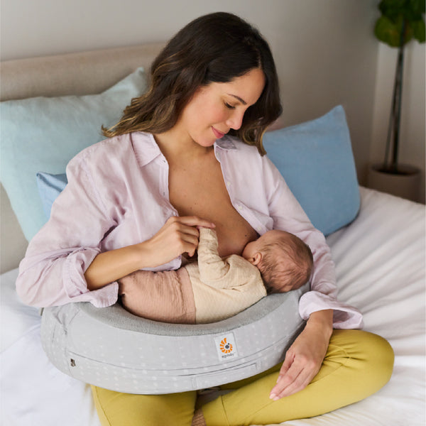 Nursing Pillow Natural Curve : Moonlight Grey with Strap