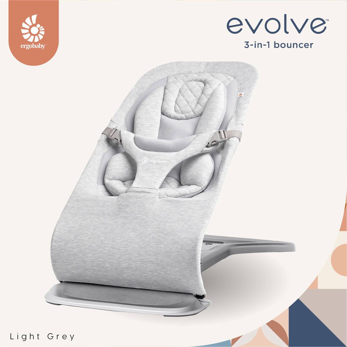 EVOLVE 3-IN-1 BOUNCER - LIGHT GREY