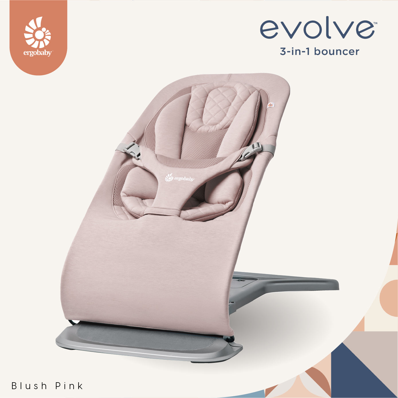 EVOLVE 3-IN-1 BOUNCER - Blush Pink